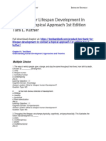 Test Bank For Lifespan Development in Context A Topical Approach 1st Edition Tara L Kuther