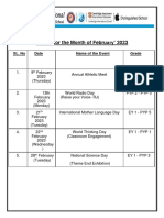 Event List - February 2023