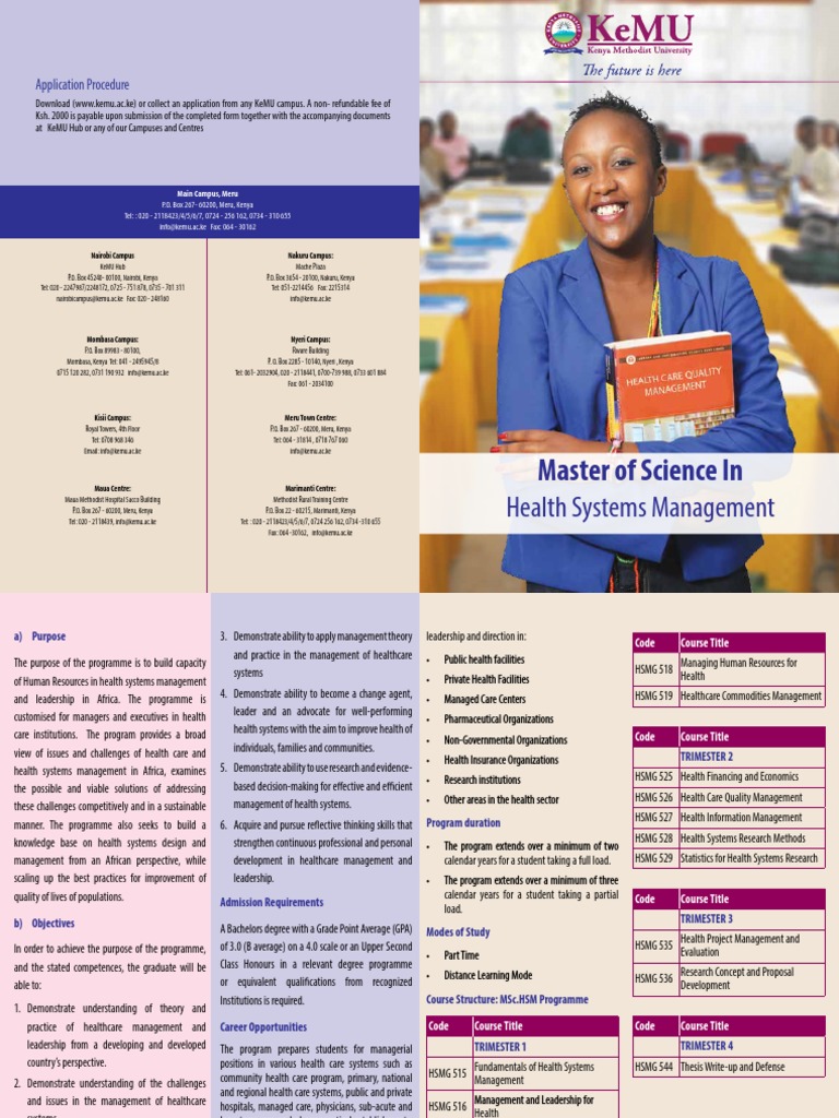 Master of Science in Health Systems Management | PDF | Health System