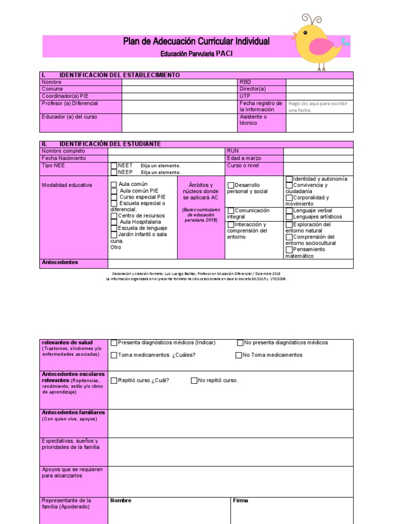 Paci 2.0 Educ - Parv. Sala Cuna y Medio | PDF | Evaluación | Aprendizaje