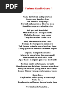 Lirik Lagu Syukron Wahai Guruku | PDF | Agama & Spiritualitas