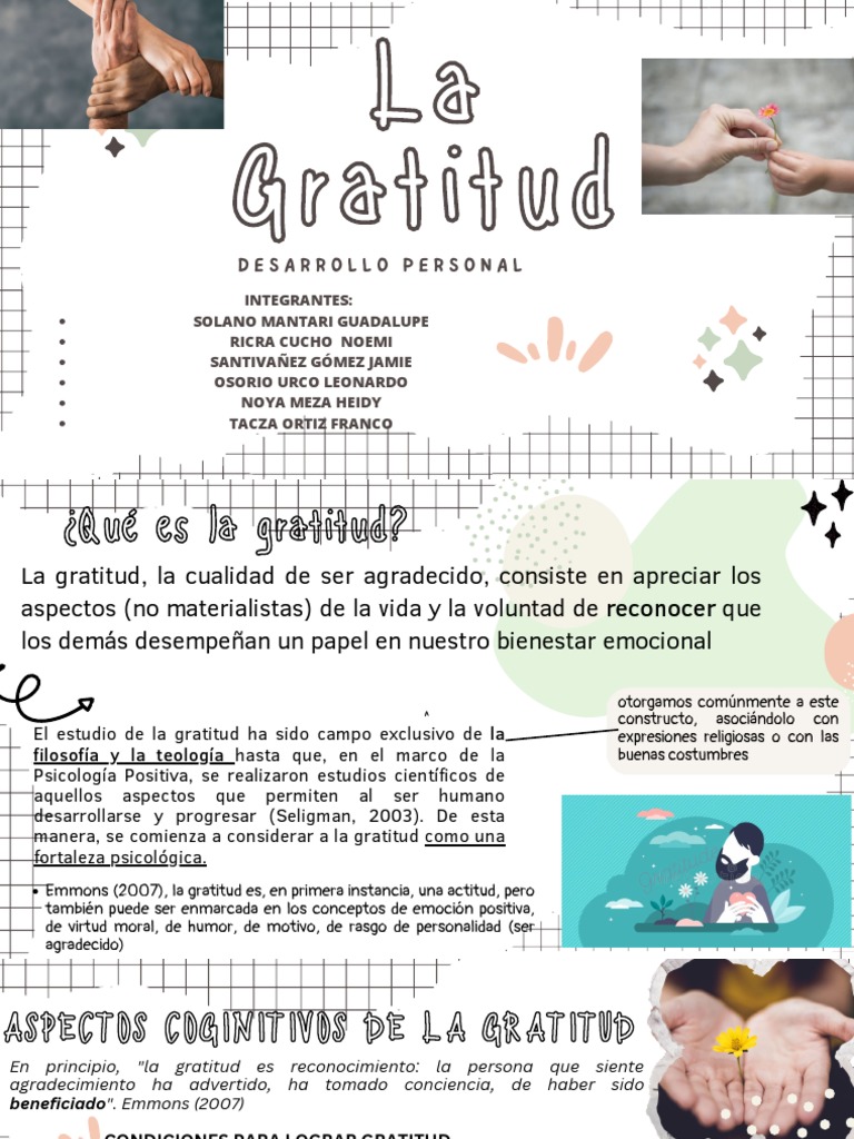 Características y beneficios de la gratitud | PDF | Gratitud | Las ...