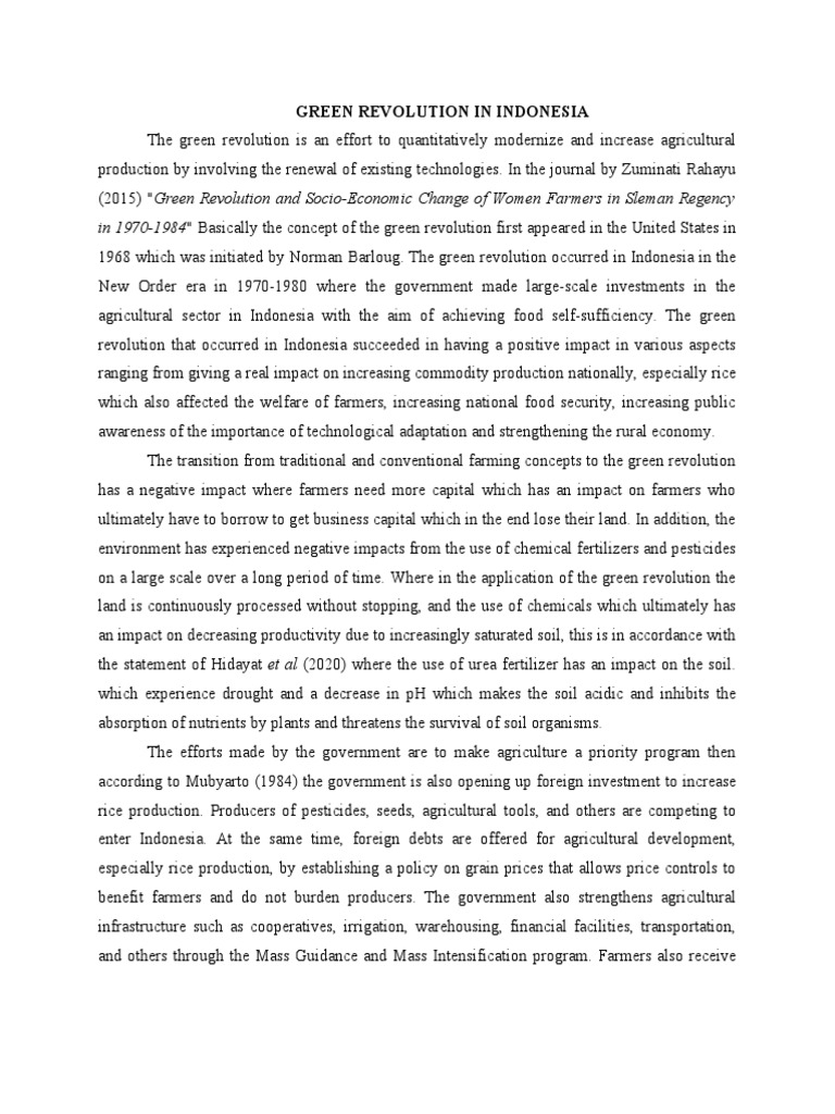 Green Revolution In Indonesia Pdf
