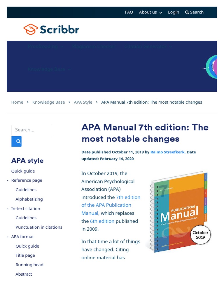 APA 7th Edition Key Updates | PDF | Apa Style | Citation