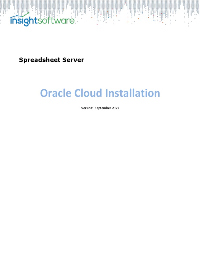OracleCloud Installation for Spreadsheet Server FINAL PDF Cloud