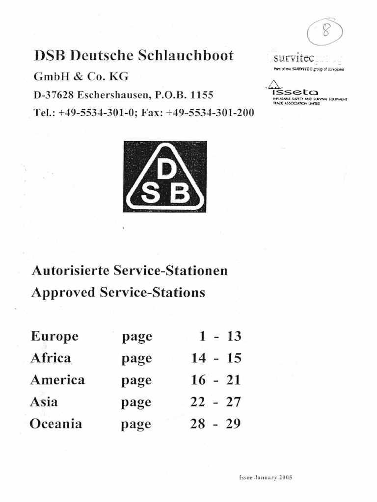 DSB Liferaft Service Stations Directory | PDF