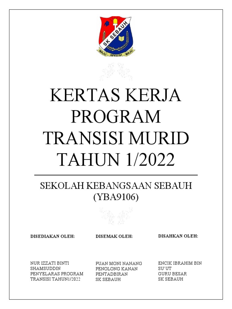 Sks - Kertas Kerja Program Transisi Tahun 1 2022 | PDF