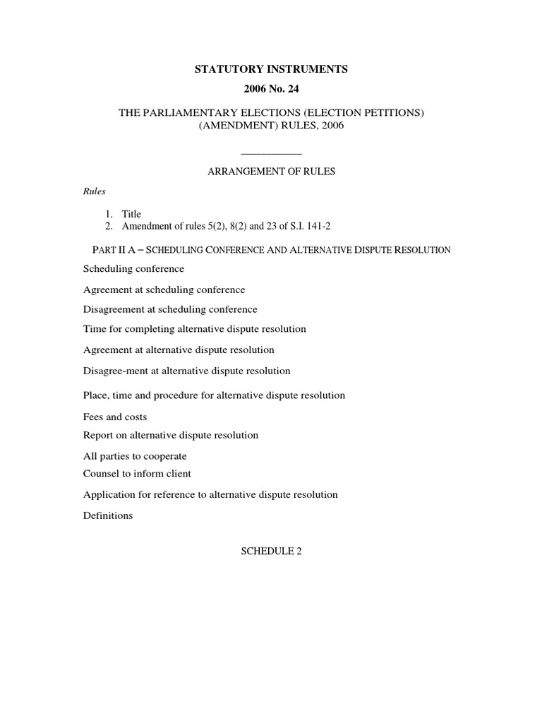 Parliamentary Elections Election Petition Rules As Amended Download