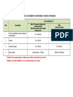 Comparative Statement For Internet Service Provider