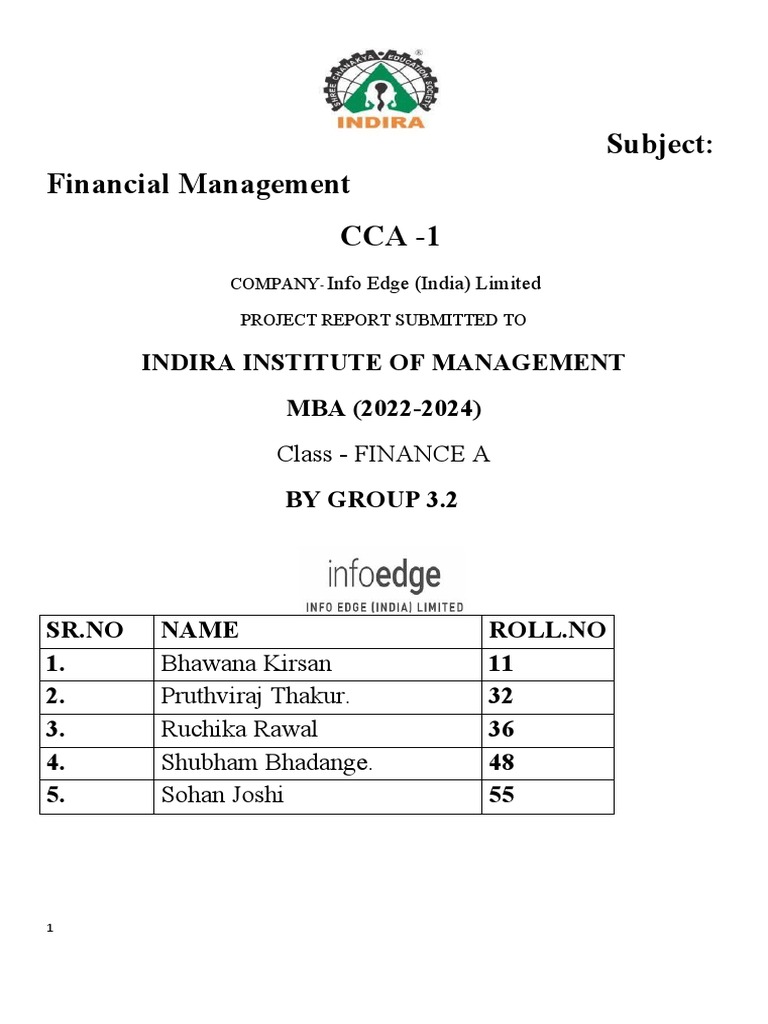 3 2 FINANCE A Info Edge LTD PDF Return On Equity Interest