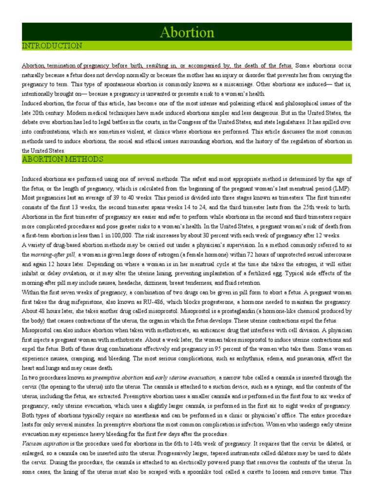 Abortion | Download Free PDF | Abortion | Human Reproduction