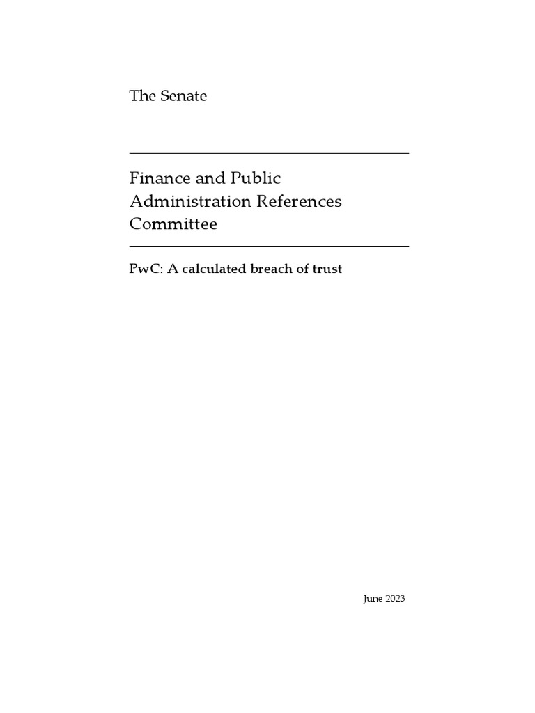 PWC A Calculated Breach of Trust PDF Tax Avoidance Confidentiality
