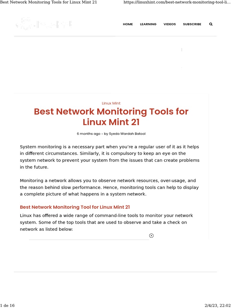 Best Network Monitoring Tools for Linux Mint 21 | PDF | Computer ...