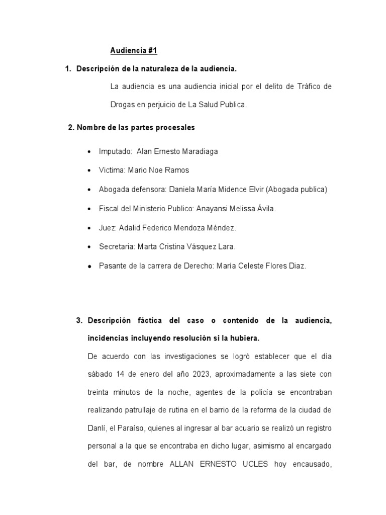Audiencia. Penal | PDF | Derecho penal | Mandato