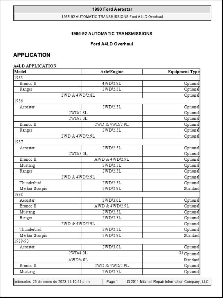 A4LD Transmission Overhaul Guide | PDF | Automatic Transmission ...