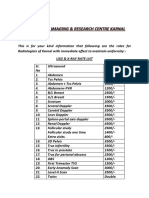 Usg & X-Ray Rate List