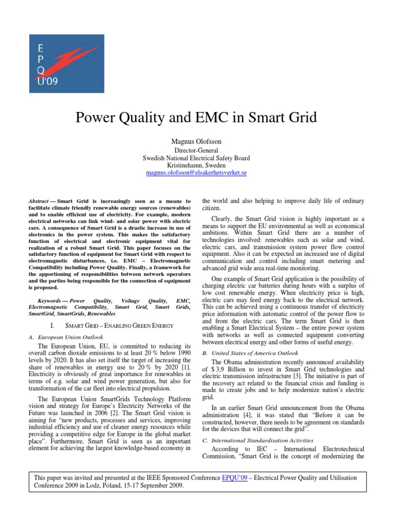 Power Quality and EMC in Smart Grid | PDF | Smart Grid | Electrical Grid