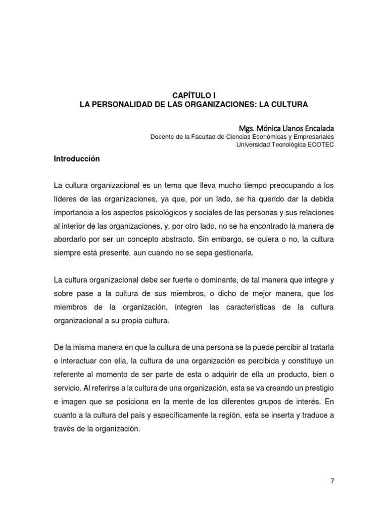 Cultura Organizacional y su Impacto | PDF | Cultura organizacional ...