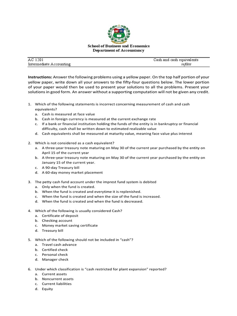 Cash Management and Restrictions in Accounting | PDF | Finance & Money ...