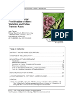 Pollination Ecology: Field Studies of Insect Visitation and Pollen Transfer Rates