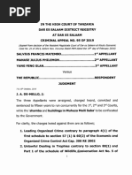 Salvius Francis Matembo Others Vs Republic (Criminal Appeal No 95 of 2019) 2019 TZHC 11 (16 October 2019)