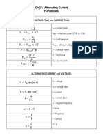 CH 27 Quiz Formulas