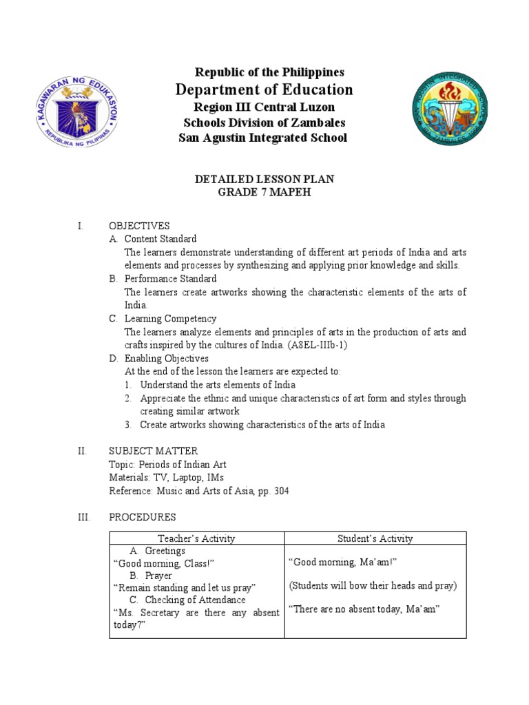 Grade 7 MAPEH Lesson on Indian Art | PDF | Indian Religions