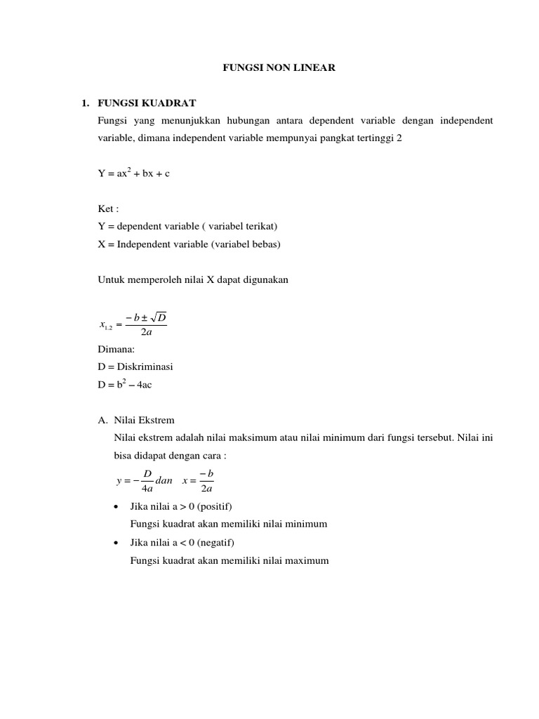 Materi Fungsi Non Linear