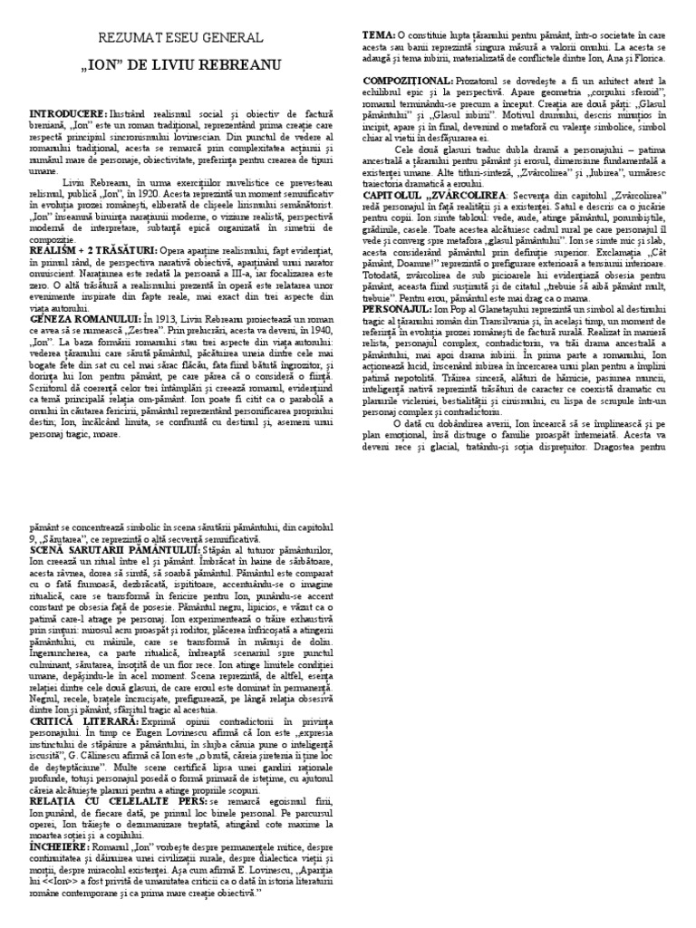 Ion de Liviu Rebreanu | PDF