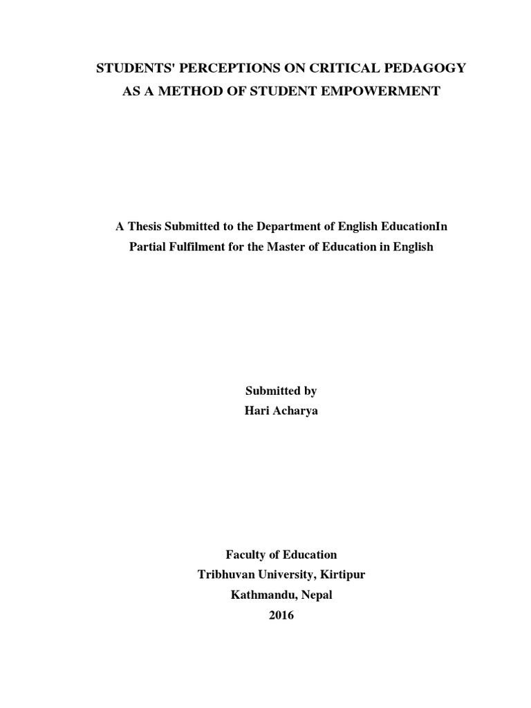 Student Empowerment through Critical Pedagogy | PDF | Pedagogy | Teachers