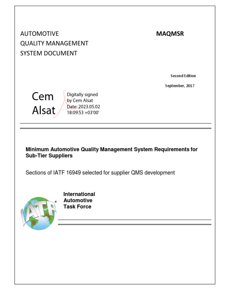 MAQMSR For Sub Tier Suppliers | PDF