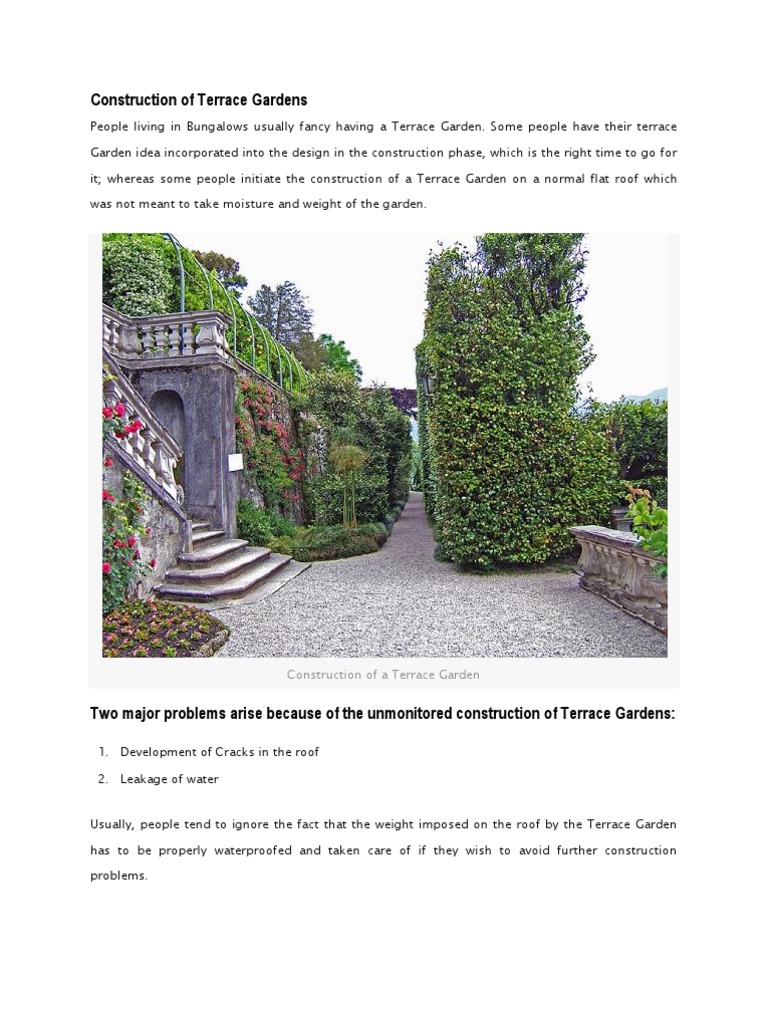 Terrace Garden Construction Guide | PDF | Structural Engineering ...