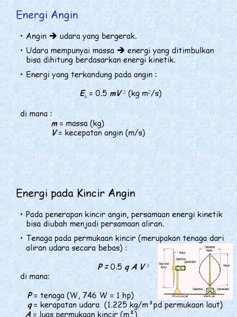Sumber Energi Gerak Tidak Terbatas Energi Angin dan Tenaga Air