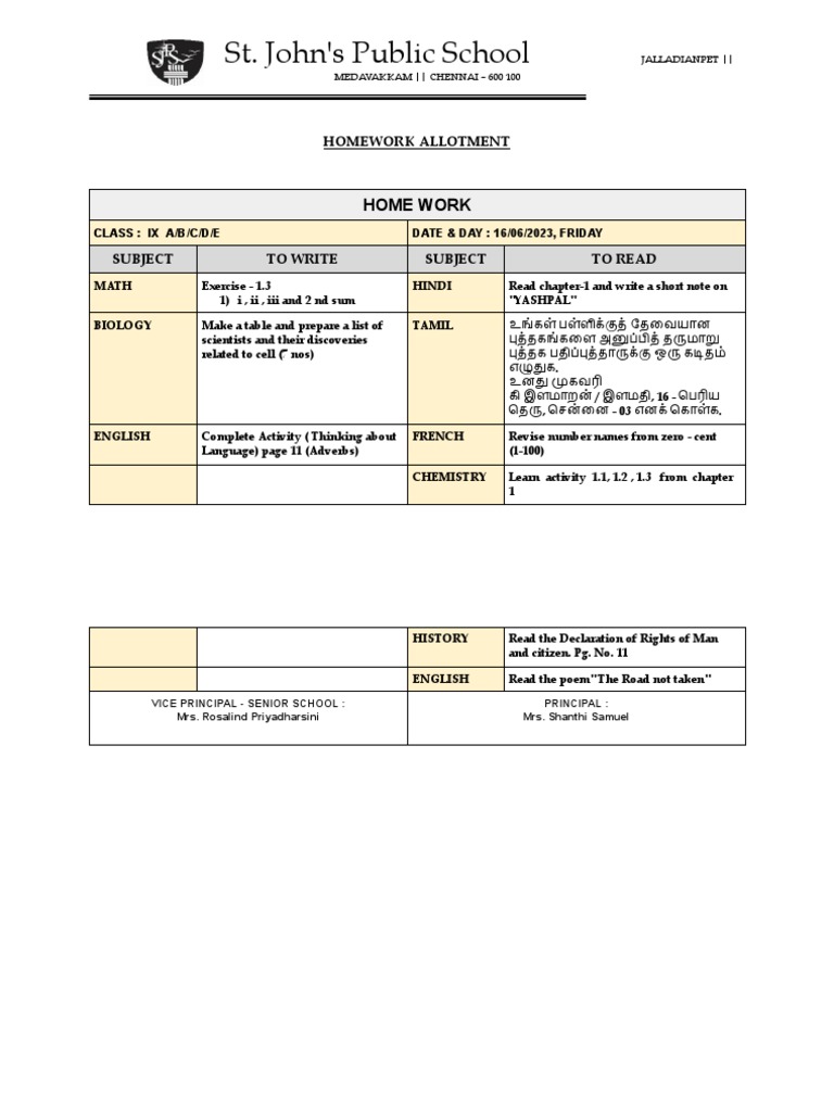 Grade 9 Home Work | PDF