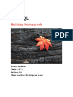 My SQL: Holiday Homework