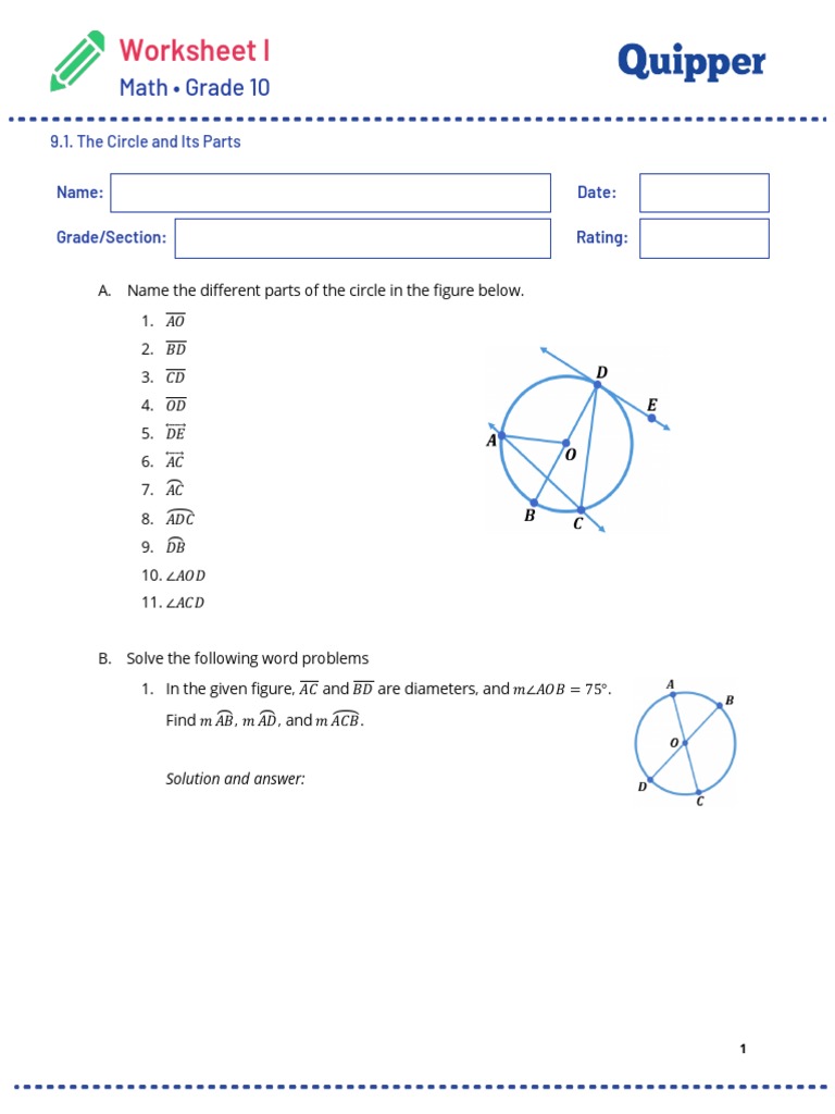 Circle Geometry Problems for Grade 10 | PDF | Home & Garden