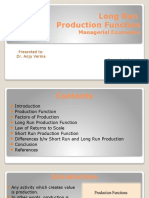 Long Run Production Function