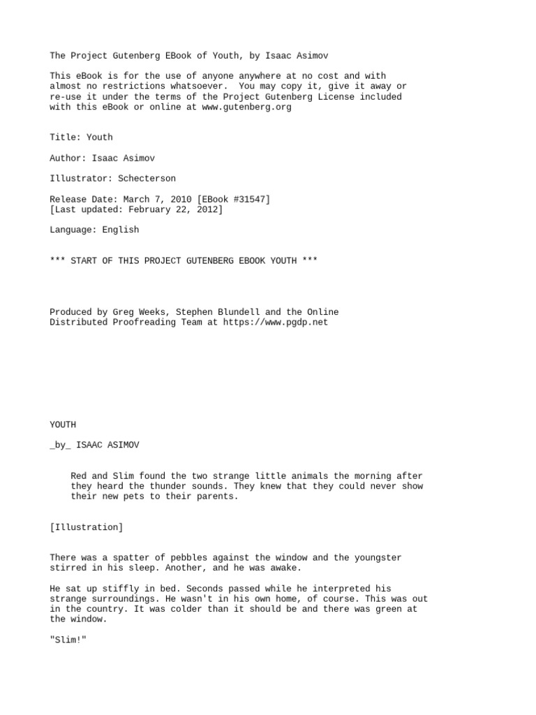 Youth Isaac Asimov PDF Solar System Stars