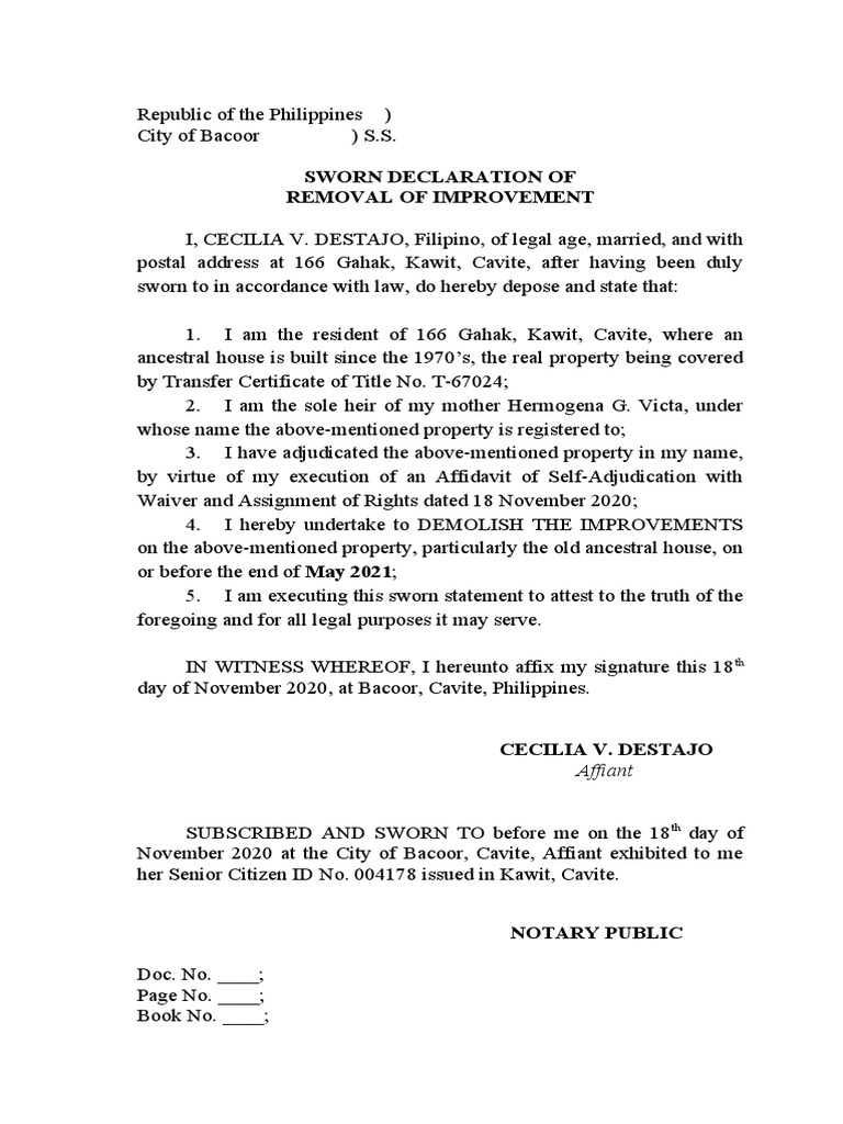 Sworn Declaration PDF