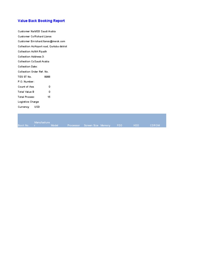 Value Back Booking Report 2023-06-21 00027738 | PDF | Office Equipment ...