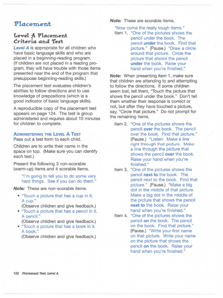 R W Placement Test | PDF