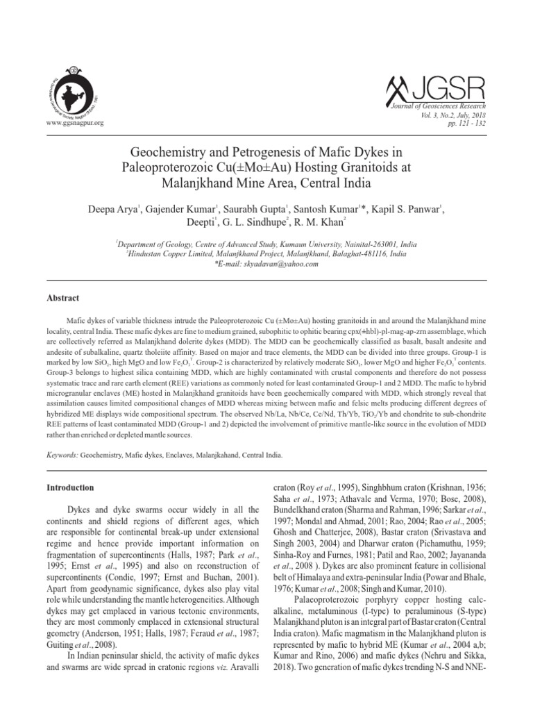 Archean Mafic Rocks and Their Geochemistry | PDF | Granite | Magma