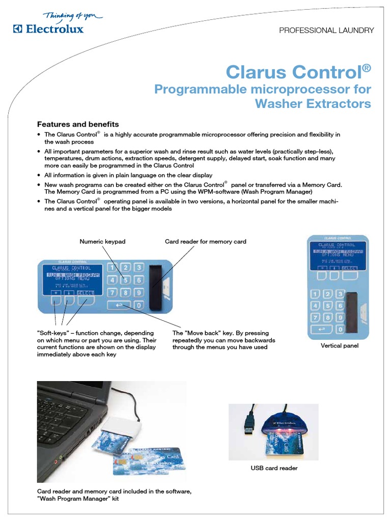 Clarus Control: Programmable Microprocessor For Washer Extractors | PDF ...