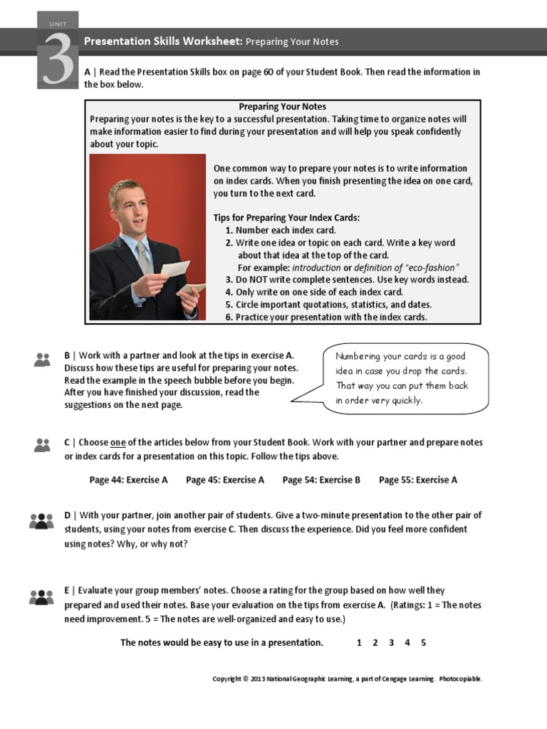 PW4 - Unit 3 - Presentation Skills Worksheet | PDF | Linguistics ...