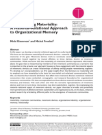 Remembering Materiality A Material-Relational Approach To Organizational Memory