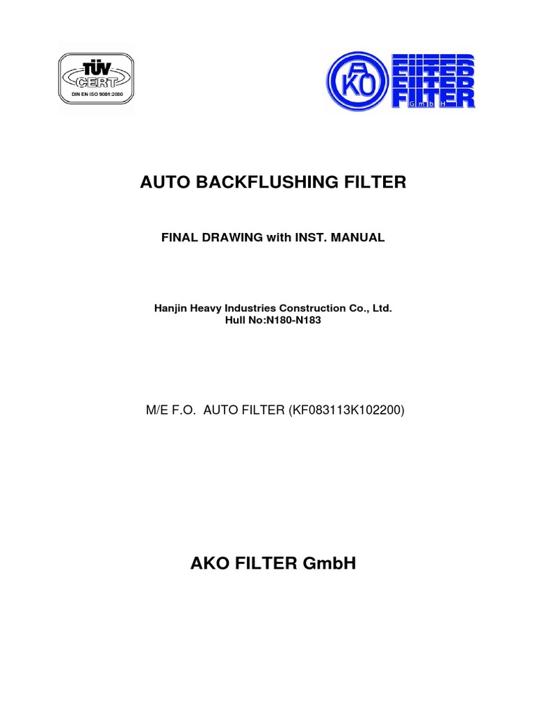 F.O Automatic Filter | PDF