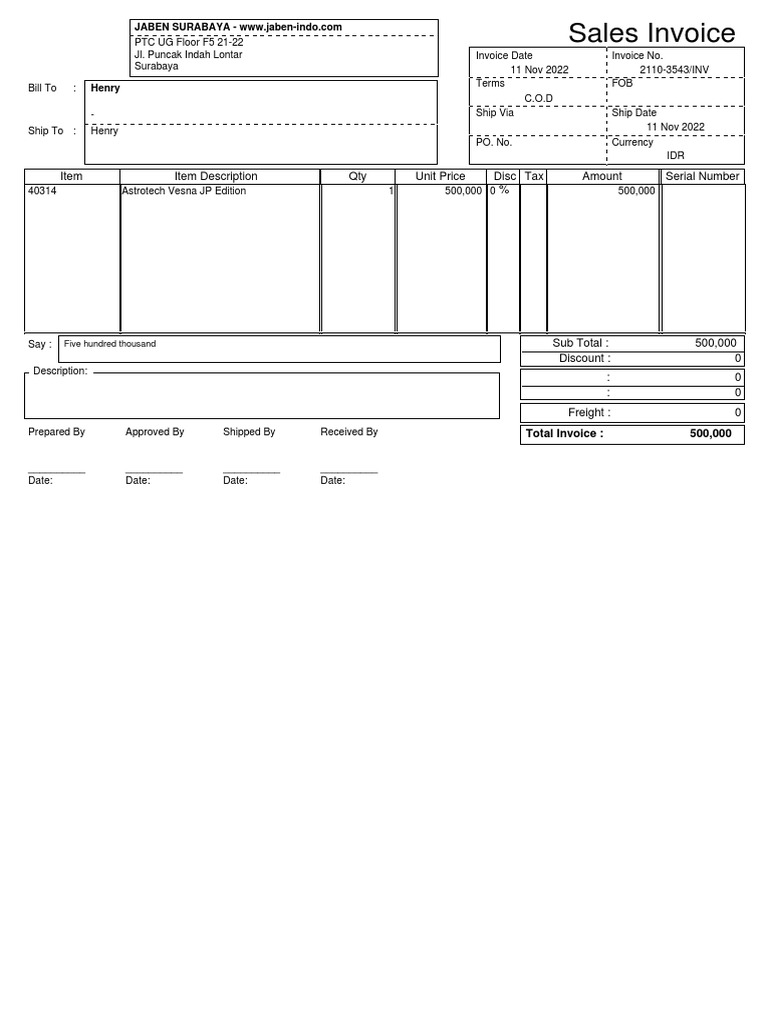 INV Henry | PDF