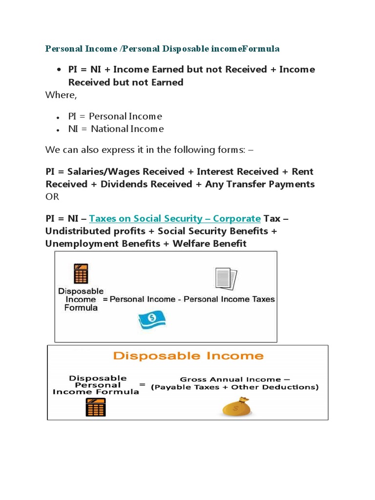 Personal and Personal disposable formula PDF