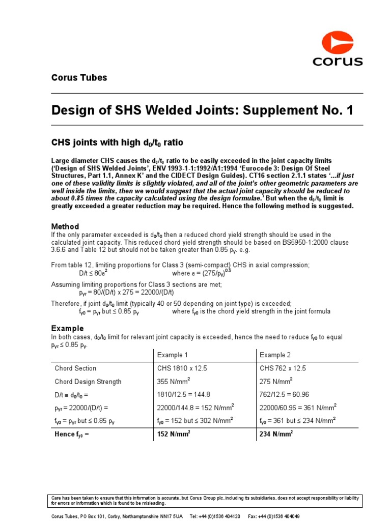CHS Joint Design Guidelines | PDF | Truss | Buckling