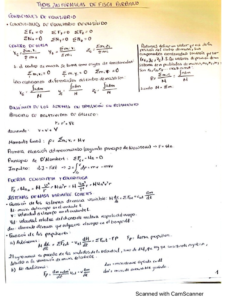 Formulas de Física | PDF